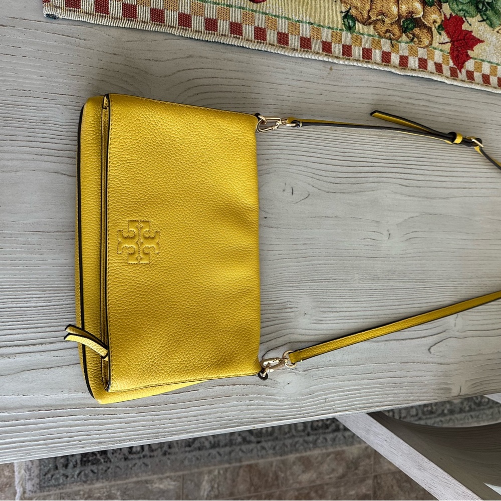 Tory Burch Mustard Leather Crossbody Bag - Picture 5 of 7